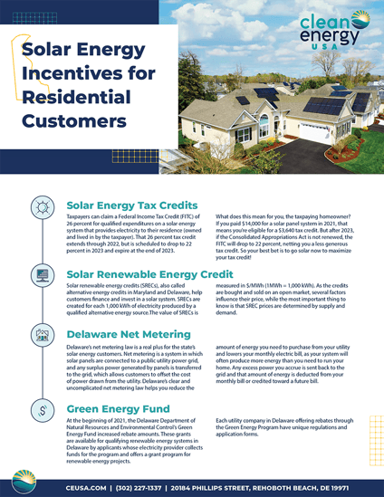 Clean Energy USA Residential Solar Tax Incentives